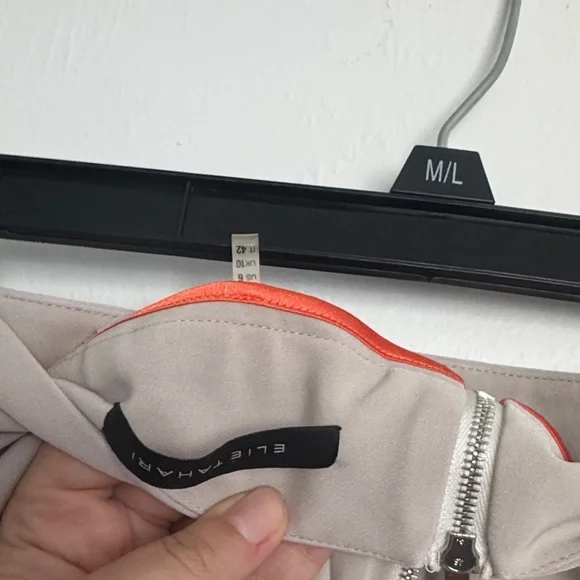 ❤️final price❤️Elie Tahari Beige Pencil Skirt with Orange Trim - Picture 3 of 3